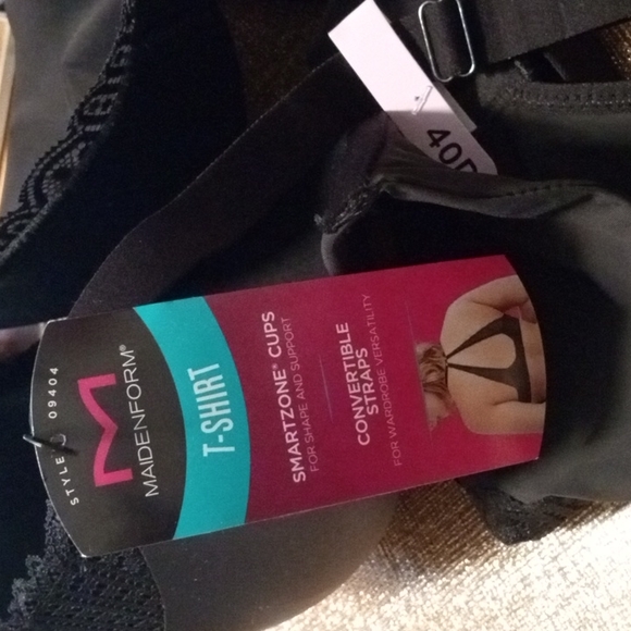 NWT Maidenform Comfort Devotion Black Lace Smoothing Full Coverage Push Up Bra - Picture 7 of 10